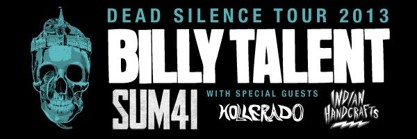 Billy Talent announce Dead Silence tour 2013