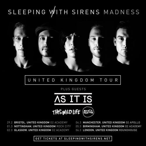 As It Is Added To Sleeping With Sirens UK Tour