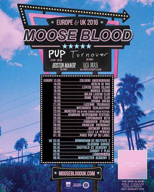 Support acts announced for Moose Blood fall European tour
