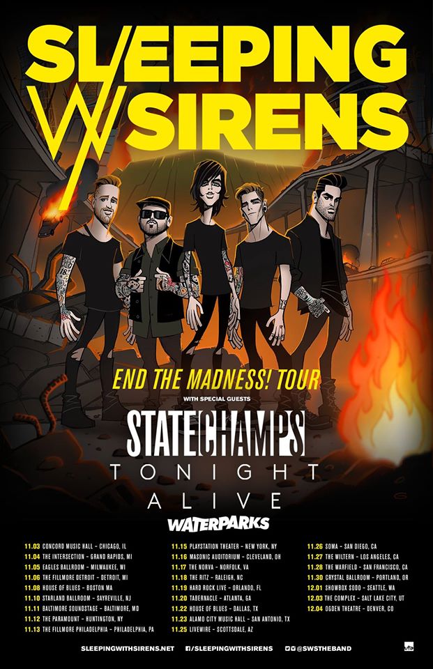 Sleeping With Sirens, State Champs announce fall tour