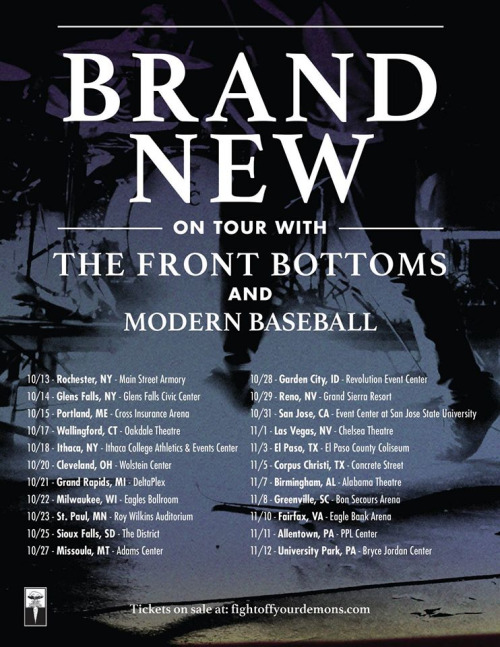 Brand New, Modern Baseball, The Front Bottoms announce American tour