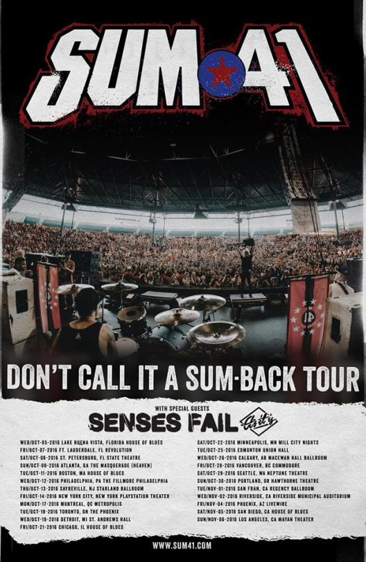 Sum 41, Senses Fail, As It Is announce fall tour