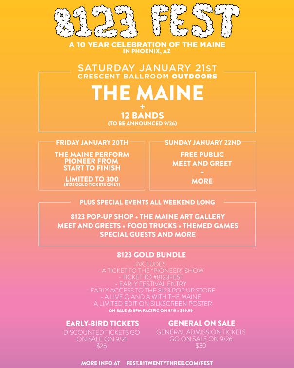 The Maine announce 8123 Fest