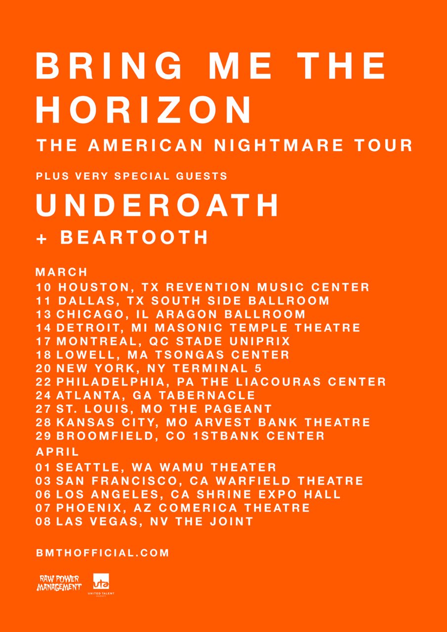 Bring Me The Horizon announce dates + support for their 2017 North American Tour