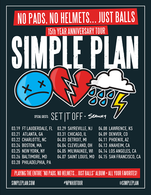 Simple Plan announce 15-year anniversary ‘No Pads, No Helmets…Just Balls’ tour