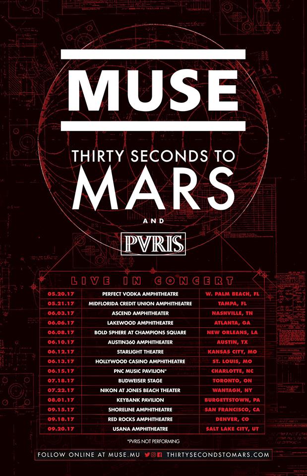 Muse, Thirty Seconds To Mars, PVRIS announce tour